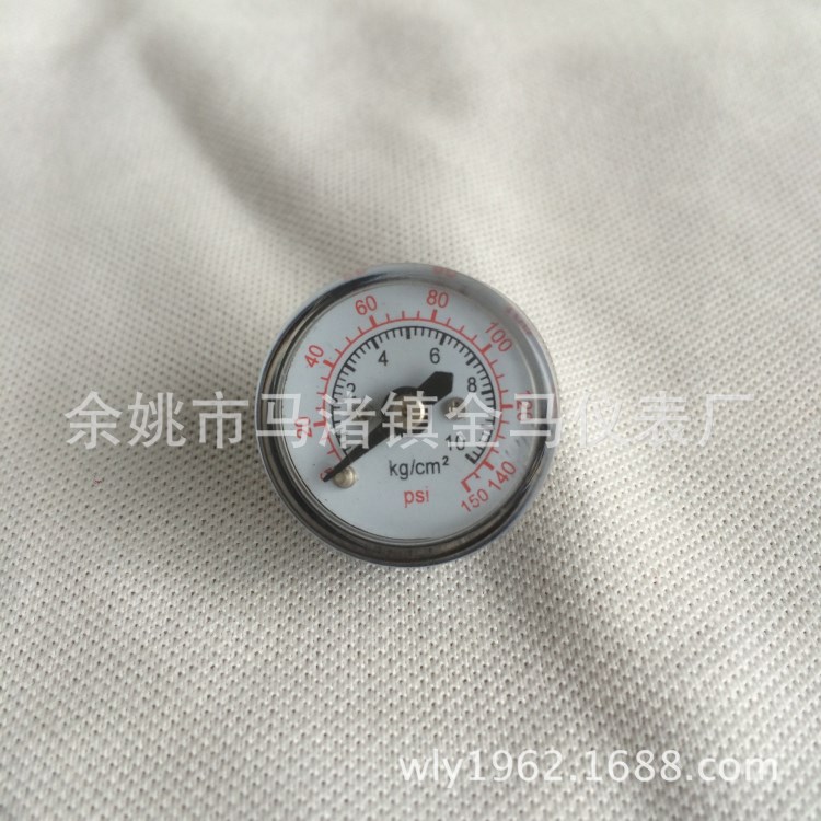 Y25直徑25mm微型塑殼壓力表10KG150PSI