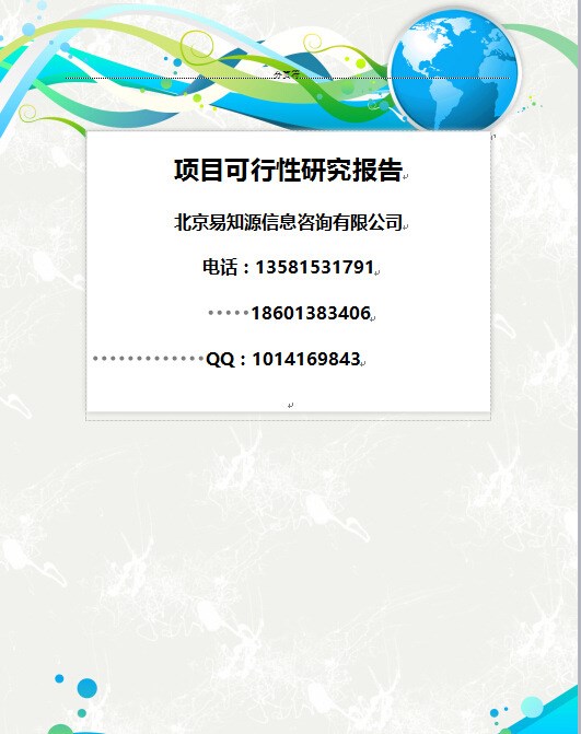 移动运营及电信增值项目可行性报告