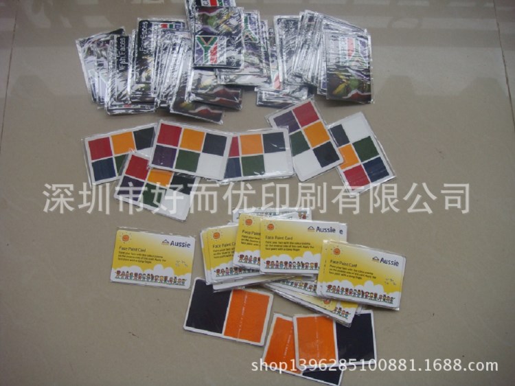 工廠訂制世界杯歐洲杯國旗球迷紙卡臉彩顏料 face paint  card