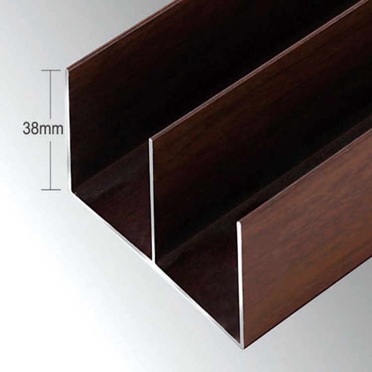 3.8分/38mm 高上軌 木紋噴涂 鋁型材 衣柜門 推拉門 壁柜門 廠家