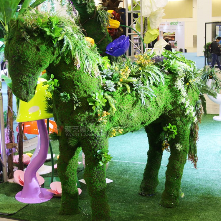 上海仿真動(dòng)物雕塑小馬植物造型雕刻景觀工程裝飾花雕 廠家直銷