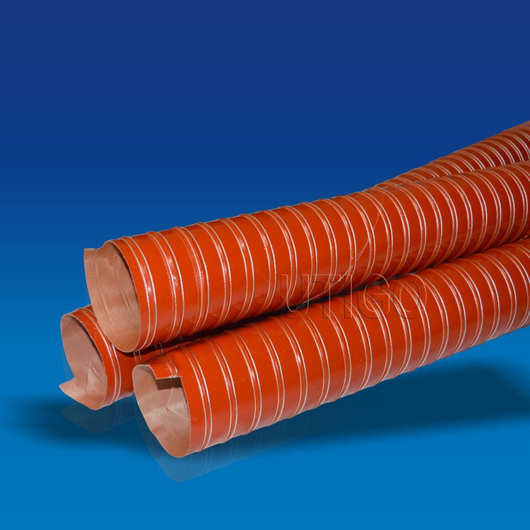 厂家生产高温硅胶风管工业气体输送软管硅胶涂层钢丝风管