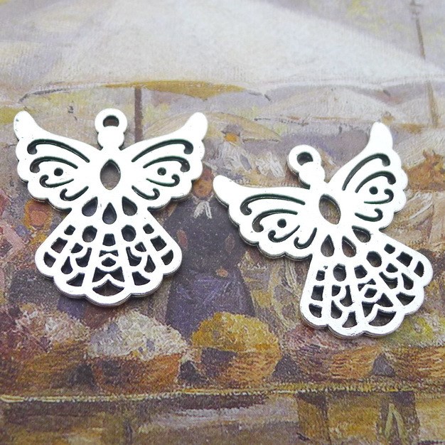 Q6093 28*29mm天使古銀色合金飾品配件DIY  復古50個/包3.4克