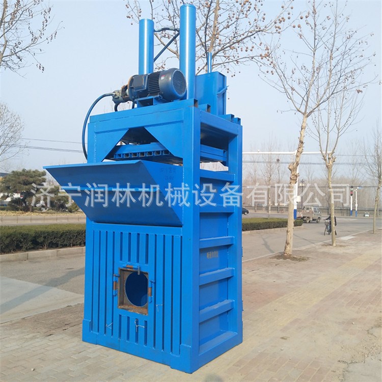 潤林生產尼龍繩打包機 油漆桶廢鋁液壓壓扁機尺寸可定制