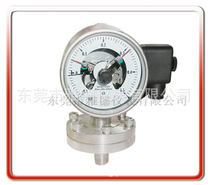 供應100MM徑向全鋼防爆螺紋式電接點隔膜壓力表