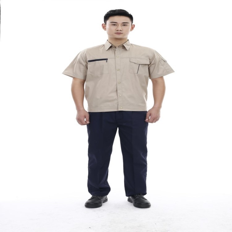 夏季短袖工作服訂制勞保服廠服車間工衣濟(jì)南生產(chǎn)廠家直銷印LOGO