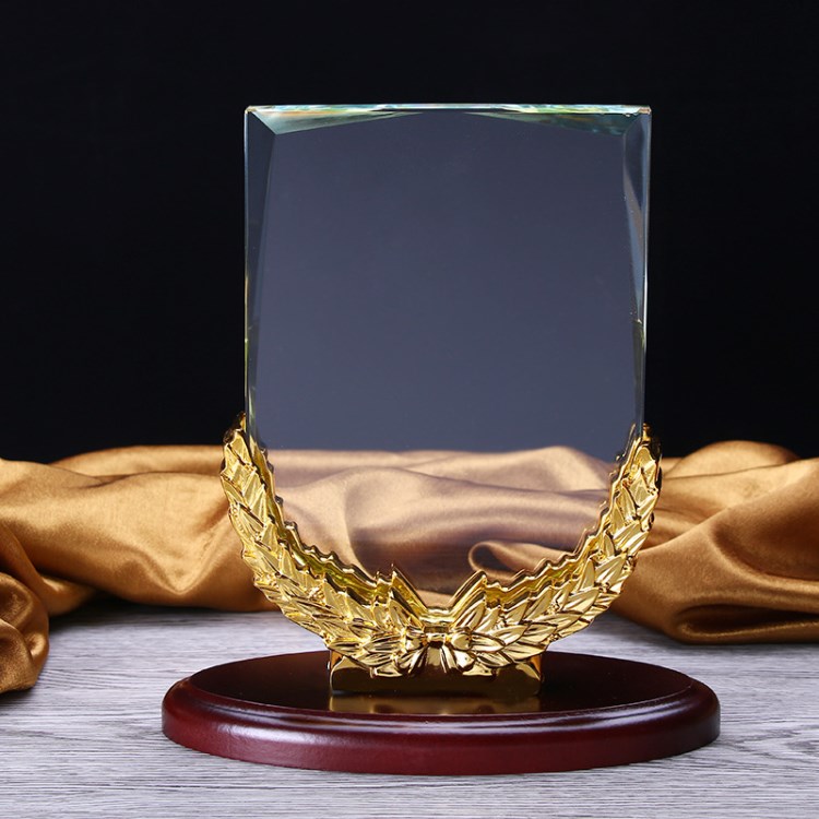 麥穗水晶金屬授權(quán)牌獎杯定制 商務(wù)紀(jì)念年度年終禮品經(jīng)銷商授權(quán)牌