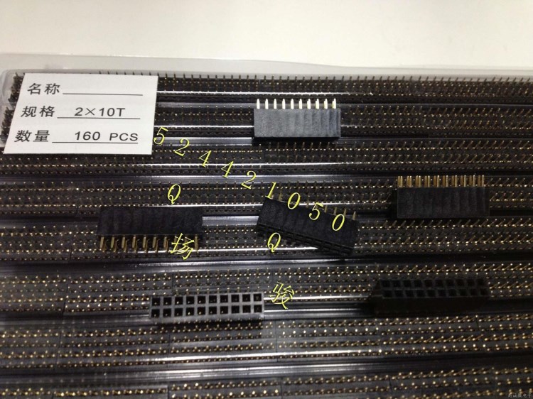 間距2.54MM直排母2*10T  排母座2*10P   普通 環(huán)?？蛇x