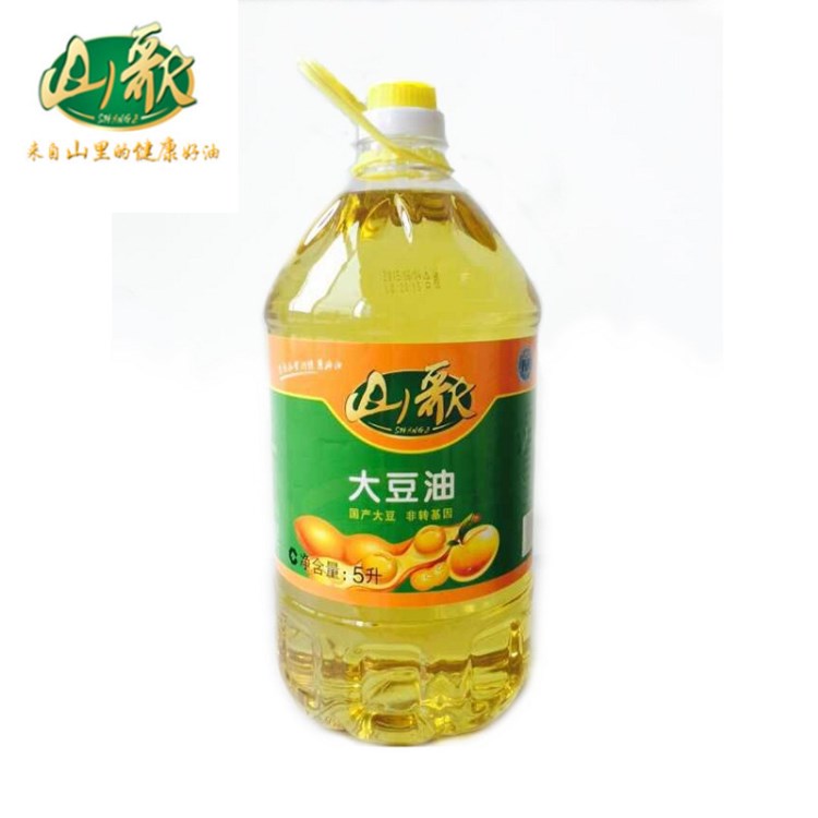 山歌非轉(zhuǎn)基因一級大豆油5L    精煉食用色拉油   廠家團(tuán)購招商