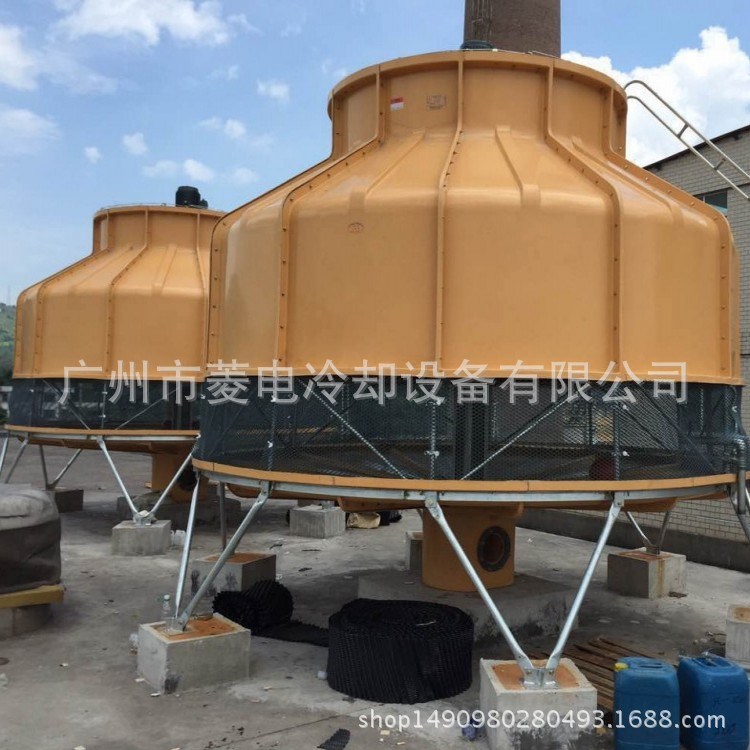 冷卻塔廠家直銷 工業小型逆流式圓形玻璃鋼高溫冷卻塔 冷水塔20T