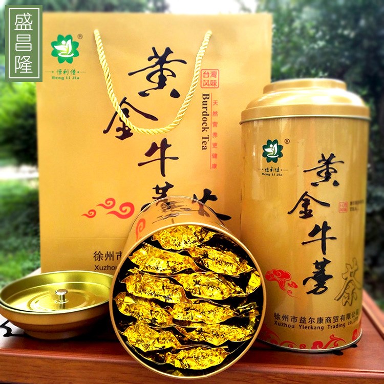 黄金牛蒡茶  新鲜牛榜茶圆片铁罐装 礼盒装 厂家批发 徐州牛蒡