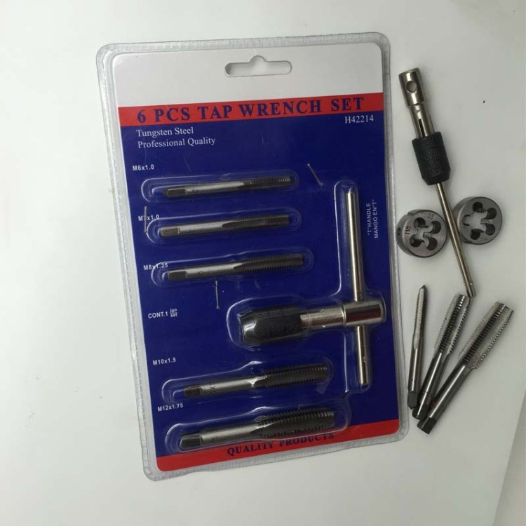 廠家直銷 6PC絲錐板牙絞手套裝 6件套絲攻絞手組套 手用攻絲工具
