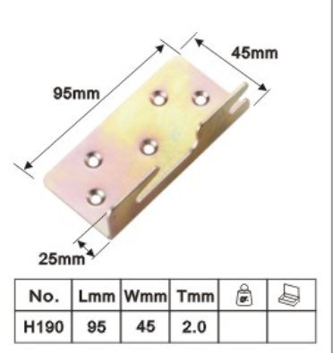 供应其他通用五金配件 子母床铰 左右床挂钩 YHX-H190松木床铰