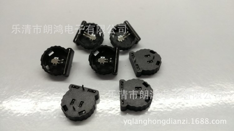 廠家直銷紐扣電池座插腳CR-1220A耐高溫環(huán)保PBT材料電池座2PIN