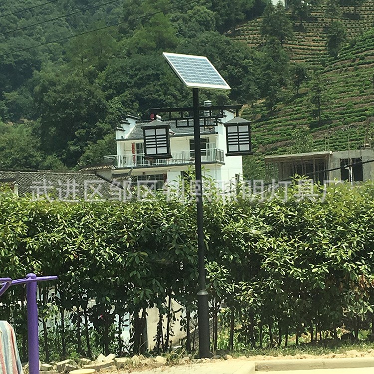 現貨供應 高3.5米太陽能庭院燈 戶外仿古雙頭LED防水道路照明燈
