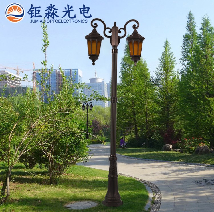 戶外庭院燈 歐式壓鑄鋁雙頭三頭景觀燈 廠家直銷公園小區(qū)道路燈