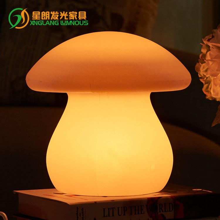 創(chuàng)意LED小夜燈遙控充電酒吧臺燈禮品小臺燈防水蘑菇燈酒吧桌燈