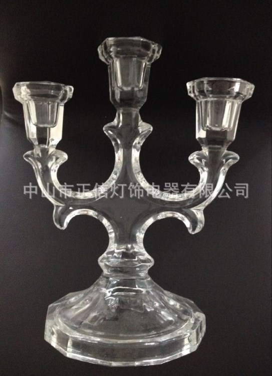 可定制燈具配附件 耐高溫玻璃 水晶透明蠟燭臺 廠家直銷
