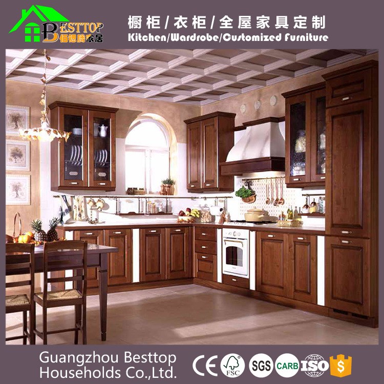歐式廚房櫥柜整體外貿(mào)出口定制批發(fā)環(huán)保全實(shí)木櫥柜門(mén)板酒柜
