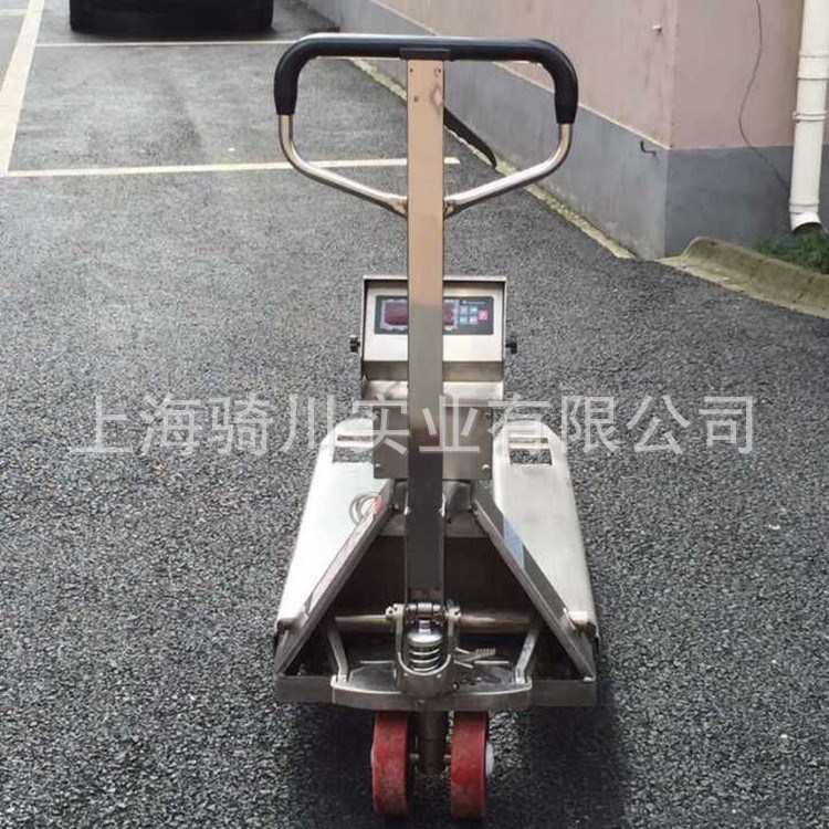 青島2噸不銹鋼電子叉車秤 英文出口電子稱 不銹鋼托盤秤2T