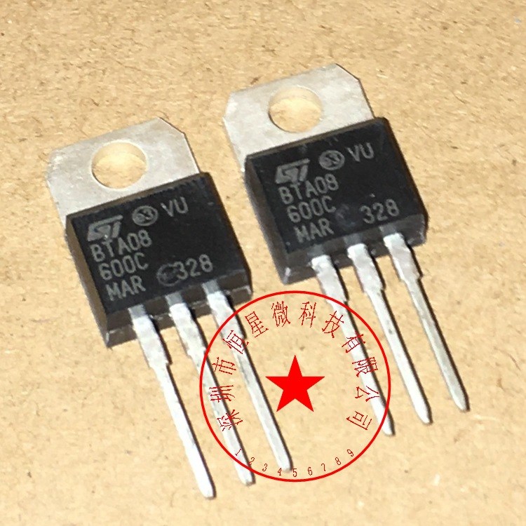 全新現(xiàn)貨 BTA08-600C ST TO-220 8A 600V 雙向可控硅 質量