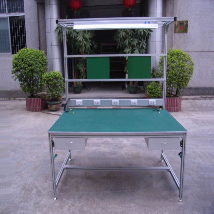 工業(yè)鋁型材工作臺 廠家直銷流水線防靜電生產(chǎn)組裝帶燈實驗桌 定制
