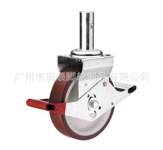 廠家直營(yíng)6寸8寸歐款鋁合金輪\聚氨脂鋁合金腳手架輪\鋁合金剎車(chē)輪