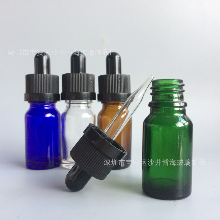 10ml 煙油瓶 透明 茶色 藍(lán)色 綠色 電子煙油瓶 精油瓶