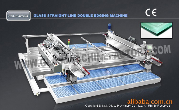 玻璃直线双边磨边机  直线玻璃磨边机