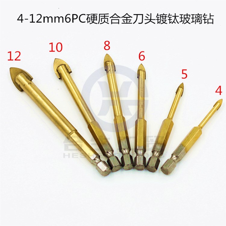 合金三角鉆頭 鎢鋼瓷磚鉆 4mm5mm12mm玻璃鉆頭陶瓷鉆孔玻璃開孔器