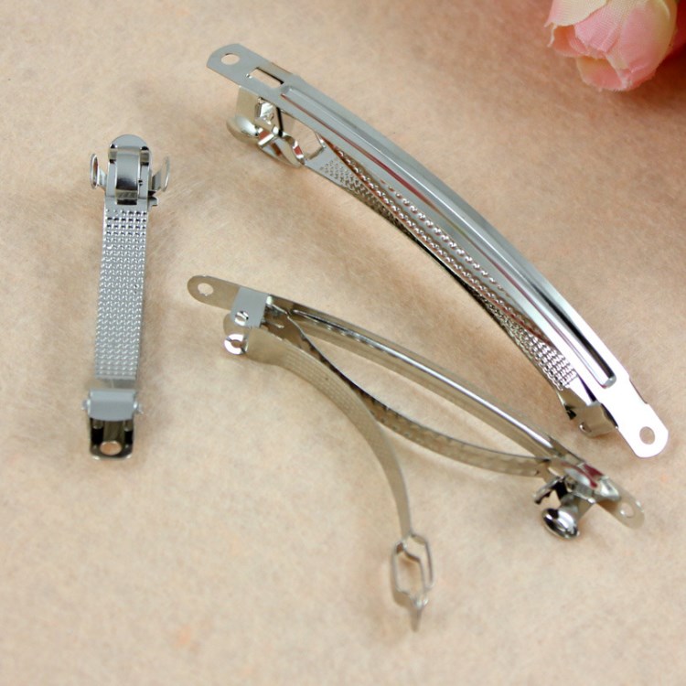 彈簧夾三片式頂夾跳夾 DIY手工材料飾品配件蝴蝶結發夾子6/8/10cm