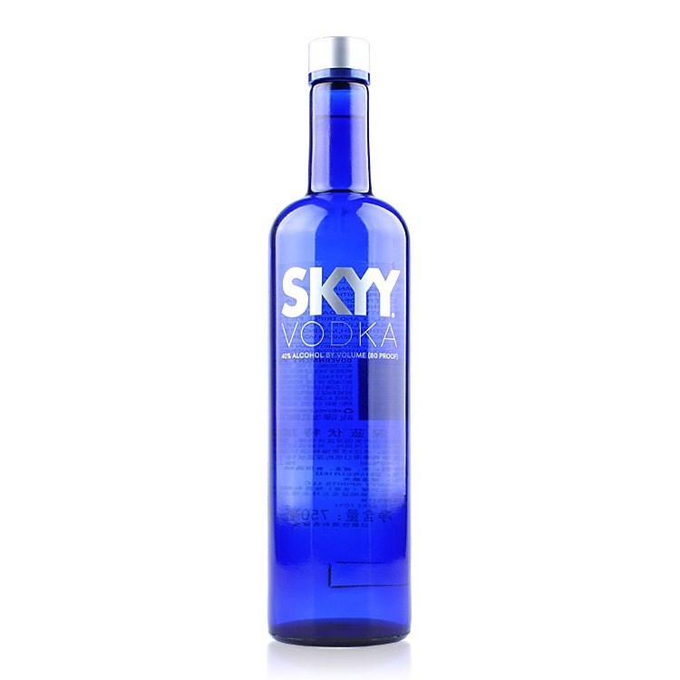 洋酒美国 蓝天伏特加SKYY VODKA 深蓝伏特加750ml 原味