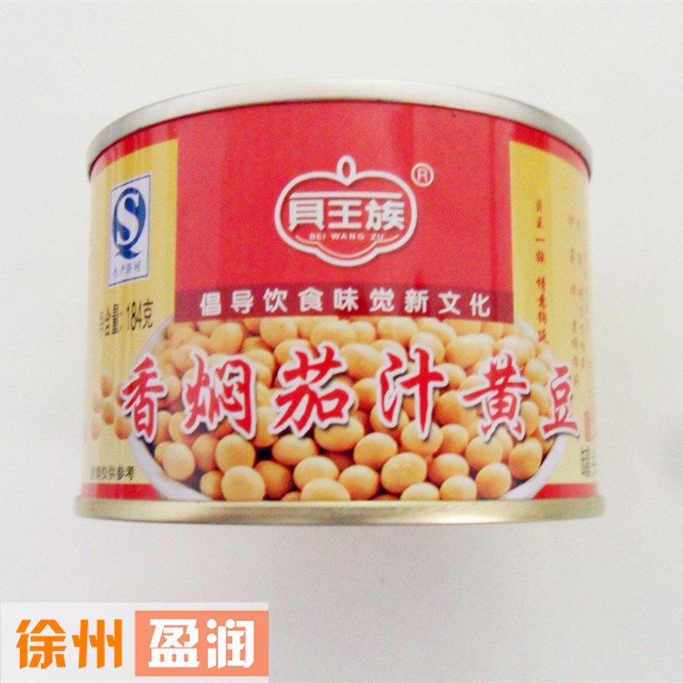 贝族香焖茄汁黄豆罐头 下酒菜食品 开罐即食小吃 184g*48罐/箱