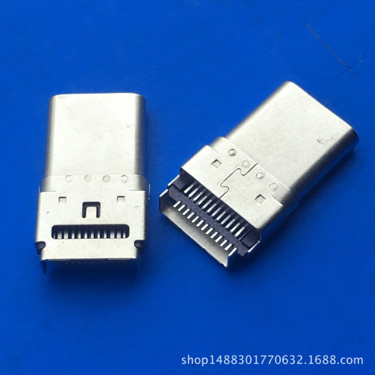 3.1公頭沉板式USB TYPE-C 3.1公頭沉板SMT 雙排針貼片 雙包殼10G