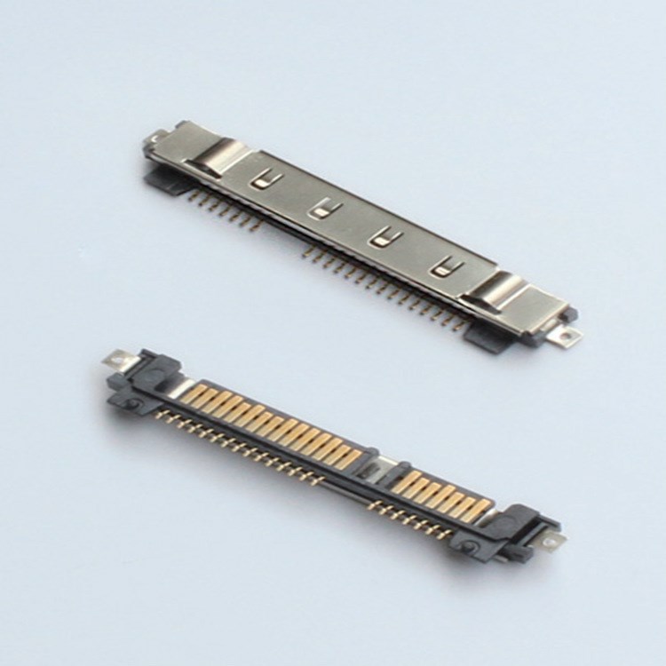 硬盤連接器 SATA7+15SMT  connector 加鐵殼公母座