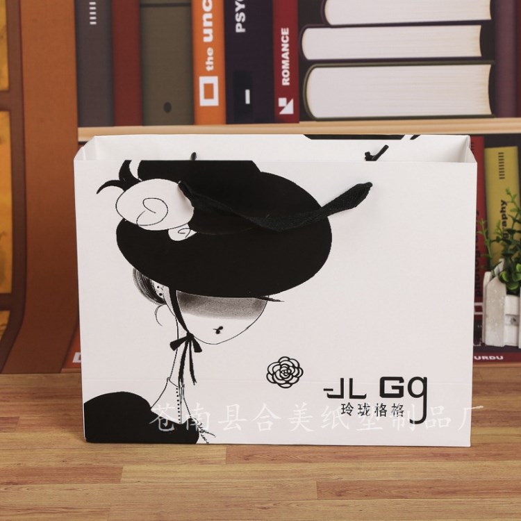 環保紙袋定做印logo服裝白卡手提紙袋禮品廣告購物手提紙袋子定制
