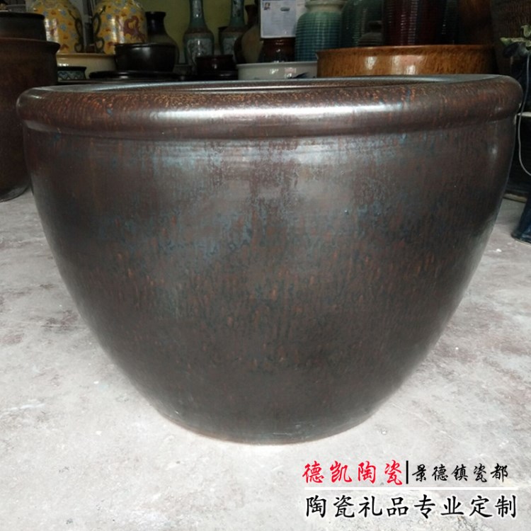 陶瓷工藝品 新款景德鎮(zhèn)顏色釉花缸手工制品 廠家直銷大號魚缸陶瓷