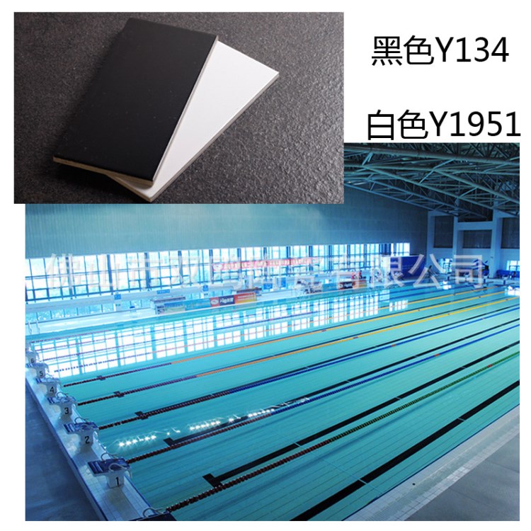 學校游泳池磚 體育館專用瓷磚  白色搭配黑色泳道線 240x115mm