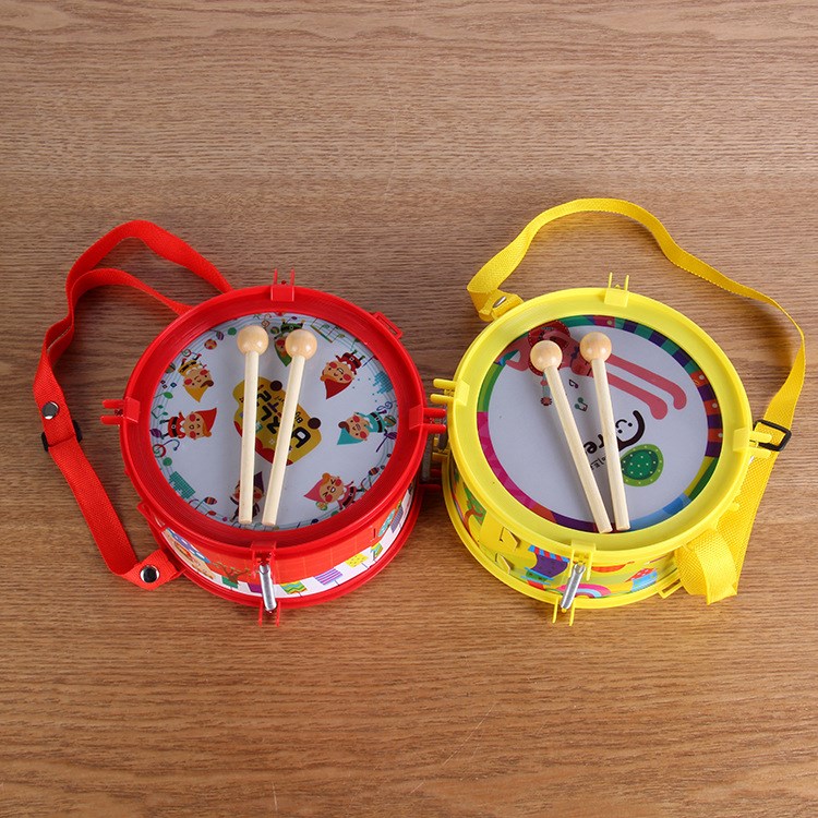 批發15cm卡通手拍鼓鈴鼓嬰幼兒樂器兒童益智玩具帶繩益智玩具股
