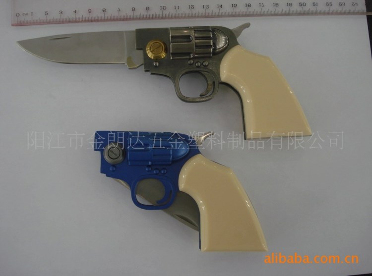 塑料手柄玩具槍形禮品小刀觀賞刀具贈品修飾品陽江定制