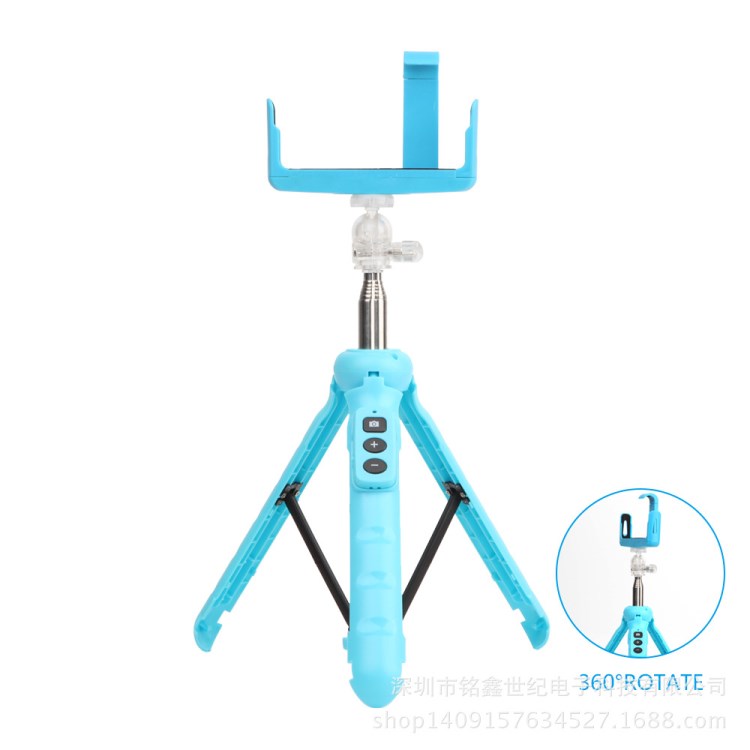 藍牙手機自拍桿  自帶三腳架落地架藍牙自拍器自拍桿能 變焦通用