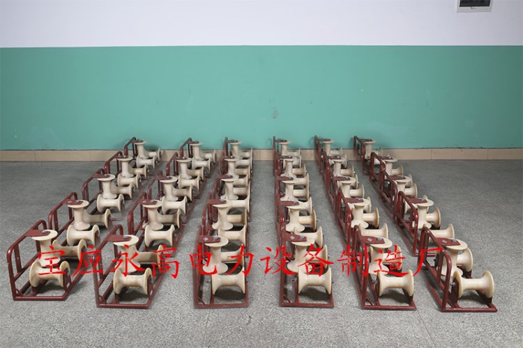 加厚鋼管架電纜三輪轉角滑輪轉向滑車轉彎拐彎放線滑子
