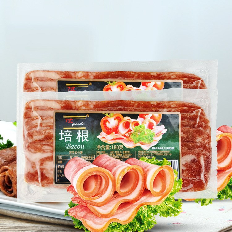 7式培根肉片180g 西餐披萨意面汉堡烧烤烘焙原料 早餐手抓饼材料