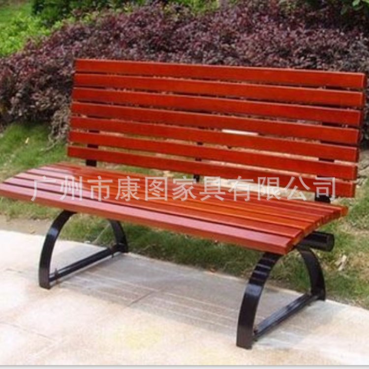 工廠定制戶外家具座椅 園林休閑座椅 鋼木休閑長靠背椅