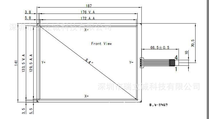 8.4寸电阻式触摸屏适用于各种触控产品工控智能家居等