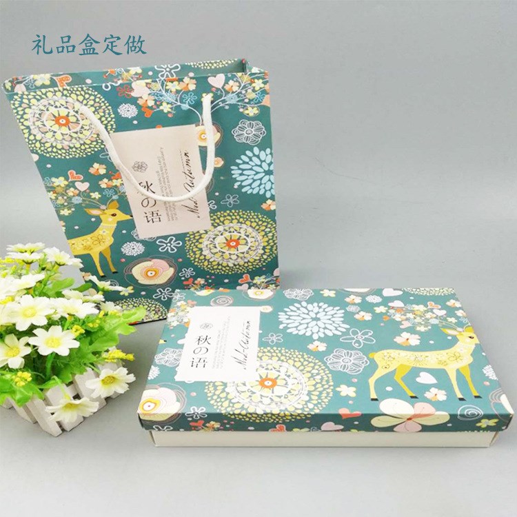 手提袋紙盒彩色精致手提禮品鮮花服裝紙盒巧克力零食月餅包裝紙袋
