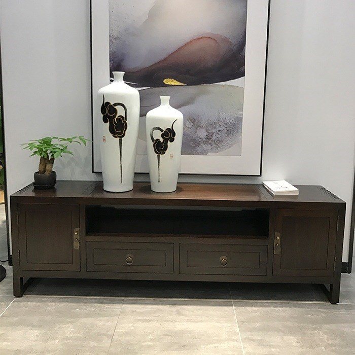 新中式電視柜實木中式簡約電視柜組合別墅酒店客廳小戶型電視柜