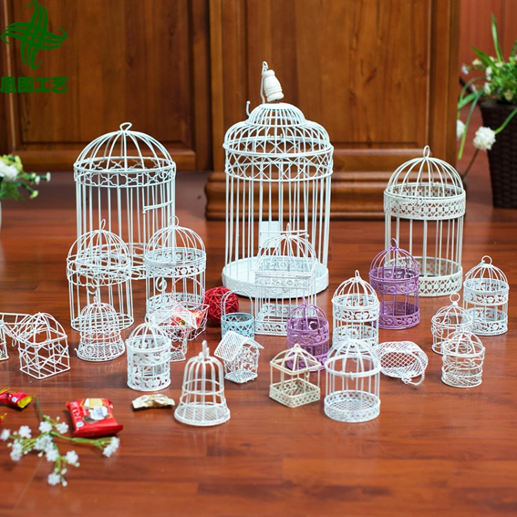 宠物及园艺铁线鸟笼 迷你小宠及用品笼子 小号溜鸟笼子 铁丝鸟笼