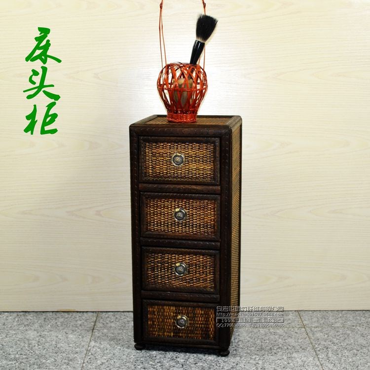 家具 【外貿(mào)原單】 古典竹藤家飾床頭柜 安吉特產(chǎn) 廠家直銷(xiāo)