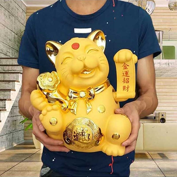 大号招财猫摆件金色创意发财猫电动摇手公司店铺开业礼品一件代发